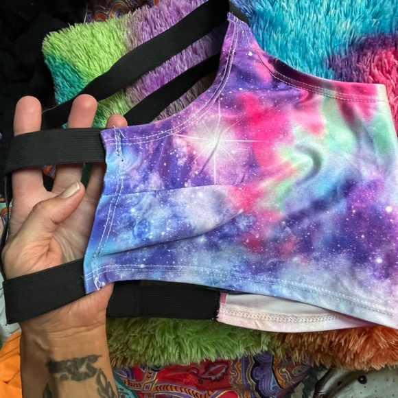 Rainbow Galaxy Cage Bra - Picture 5 of 6